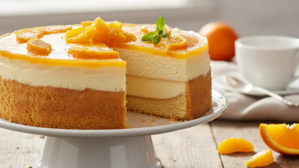 Tarta de queso con naranja: 3 capas irresistibles en 60 minutos