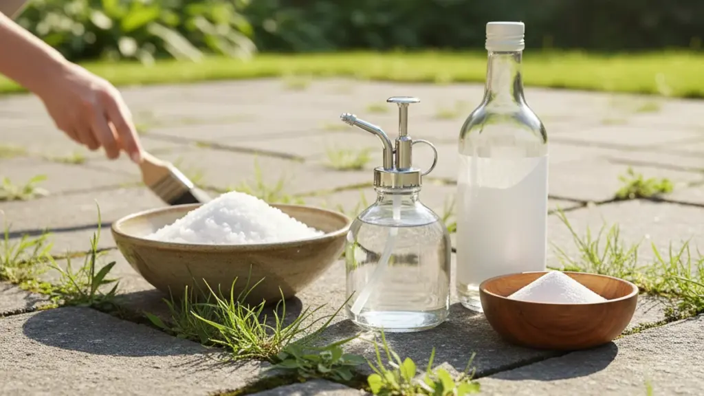 Vinagre y dos aliados de cocina eliminan maleza rápido